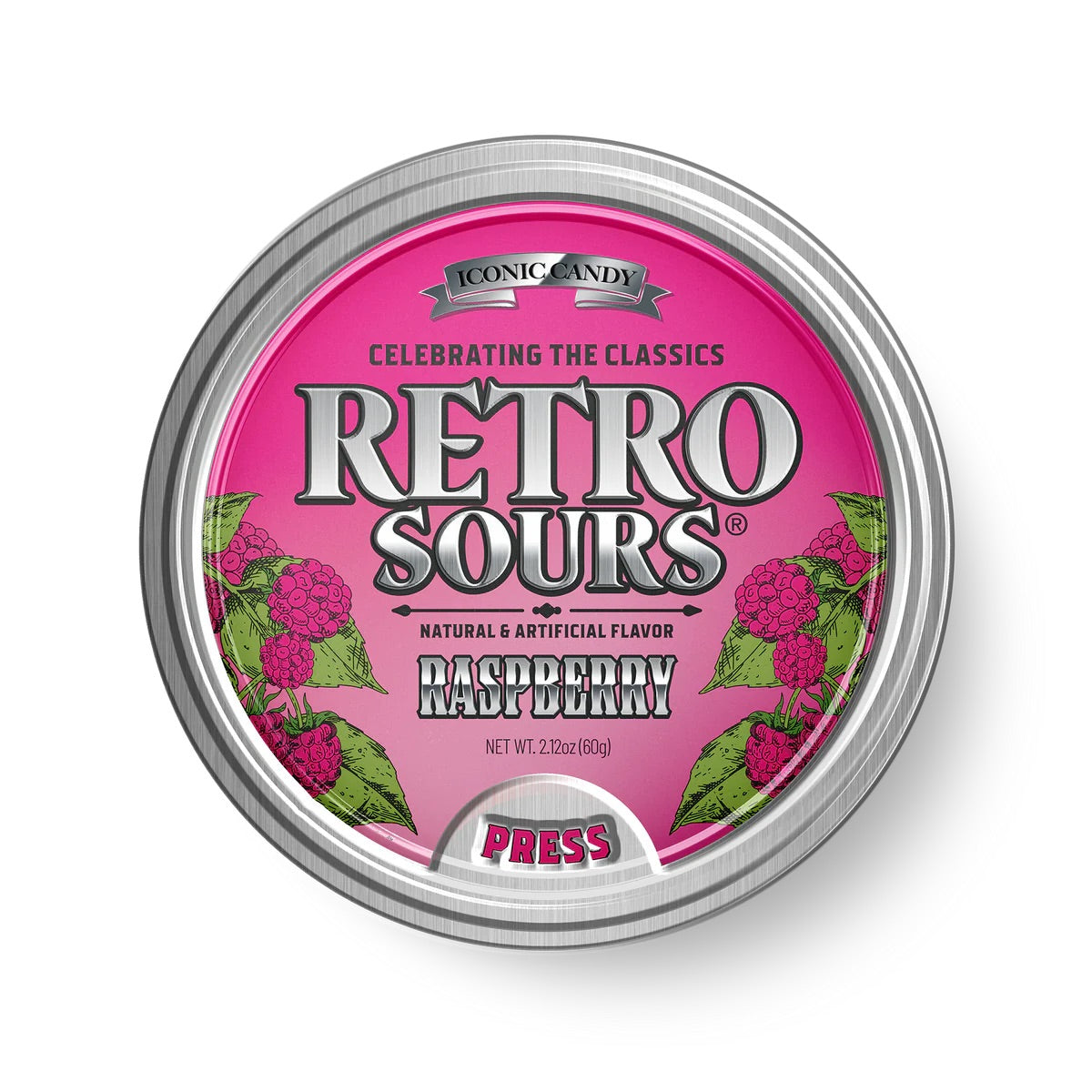 Retro Sours Raspberry, 16.9oz Tin, 8ct