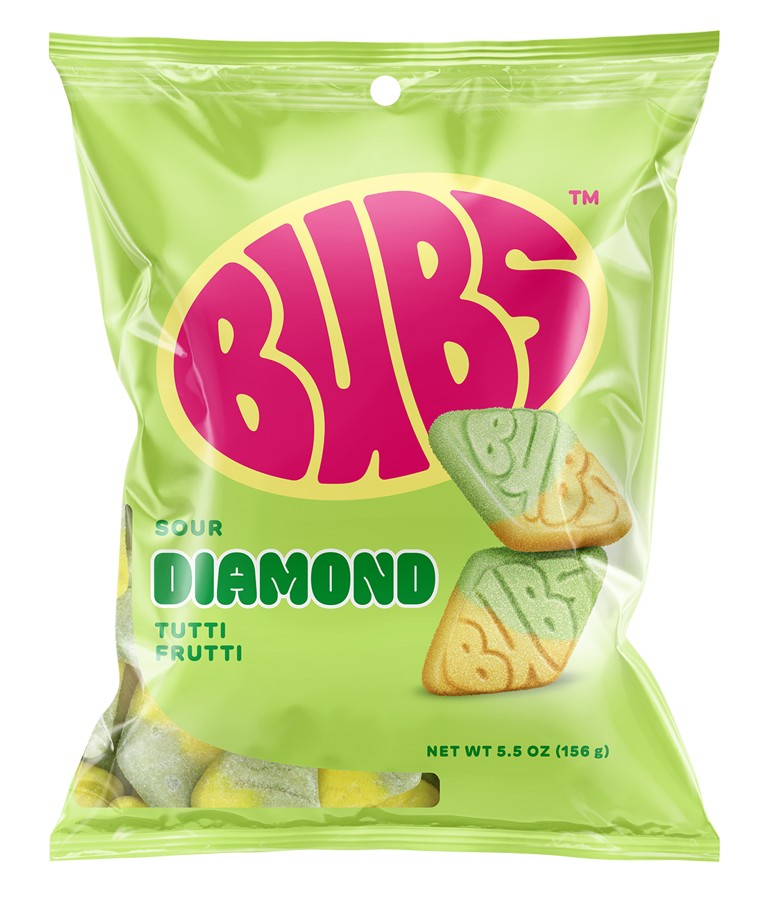 Bubs Sour Diamond Tutti Frutti 5.5oz Bag 8ct