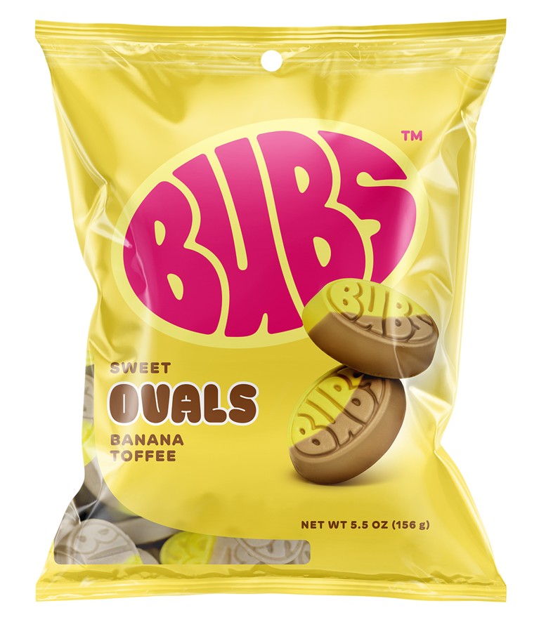 Bubs Sweet Ovals Banana Toffee 5.5oz Bag 8ct