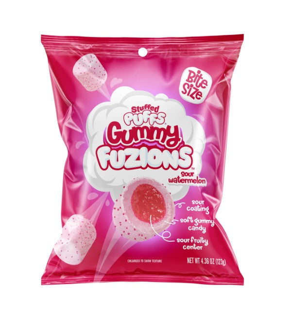 Stuffed Puffs Gummy Fuzions Sour Wtrmln 4.36oz 8ct