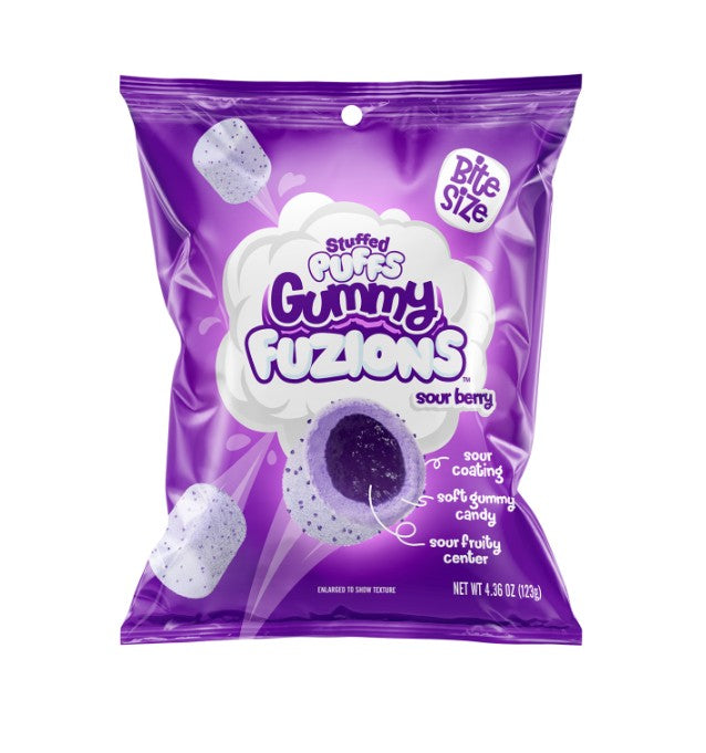 Stuffed Puffs Gummy Fuzions Sour Berry 4.36oz 8ct