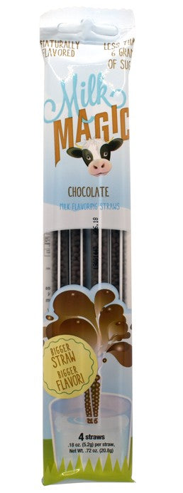 Milk Magic Straws Chocolate, 4pc, 14ct Display
