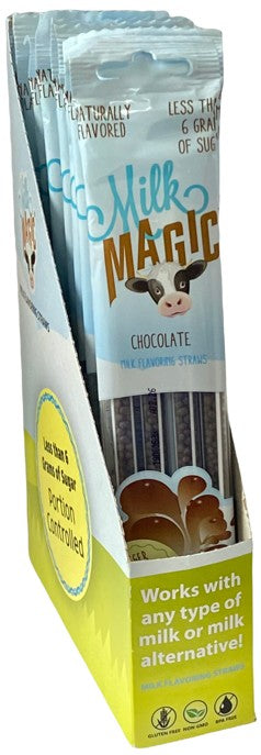 Milk Magic Straws Chocolate, 4pc, 14ct Display