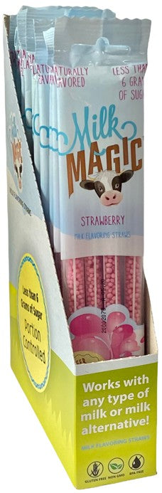 Milk Magic Straws Strawberry, 4pc, 14ct Display