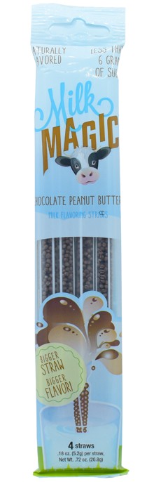 Milk Magic Straws Chocolate Peanut Butter, 4pc, 14ct Display