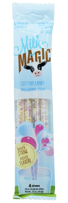 Milk Magic Straws Cotton Candy, 4pc, 14ct Display