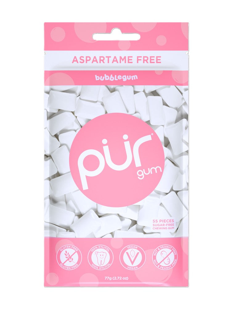 PUR Gum, Bubblegum, 55pc Bag , 12ct Display Box