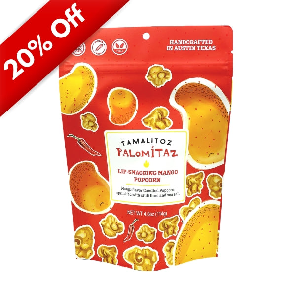 Palomitaz Lip Smacking Mango Candied Popcorn 4oz, 12ct
