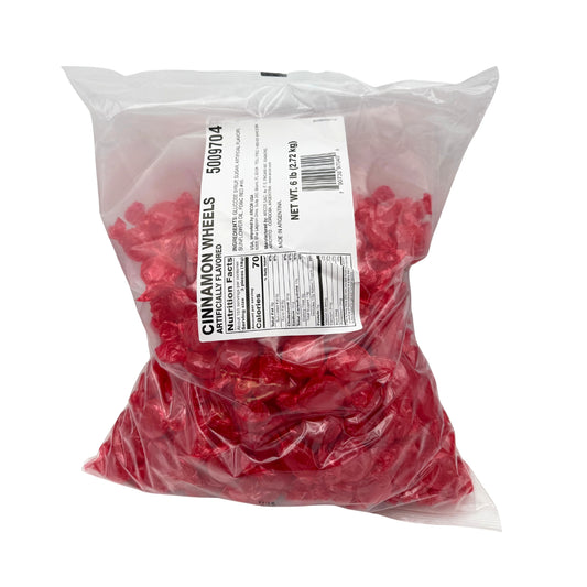 Cinnamon Discs / Wheels, Hard Wrapped Nostalgic Bulk Candy, 6lb Bag