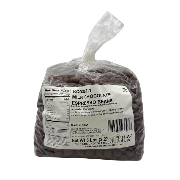 Espresso Beans Milk Chocolate, Unwrapped Candy, 5lb Bulk Bag