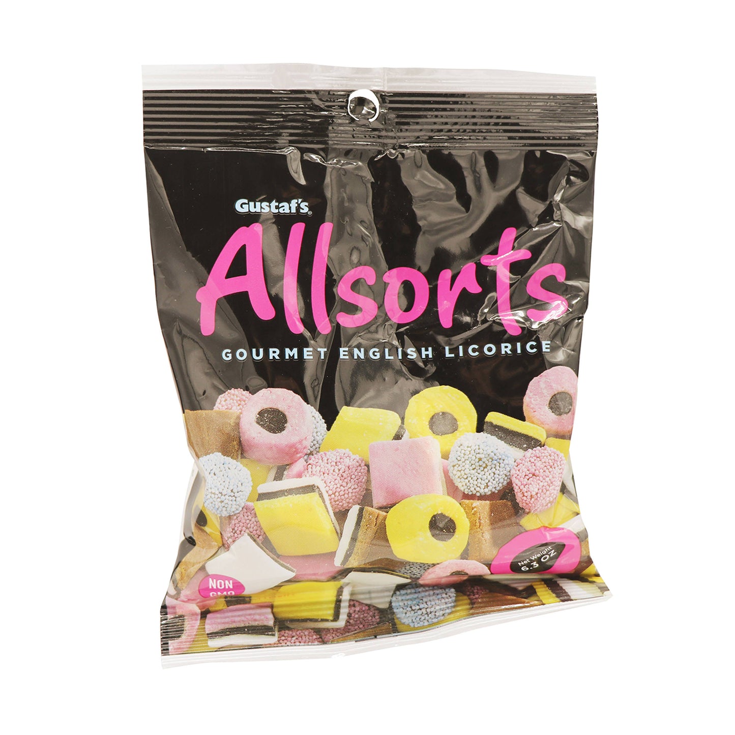 Gustaf's Allsorts Peg Bags, Licorice, 6.3oz Bags, 12 Ct Case