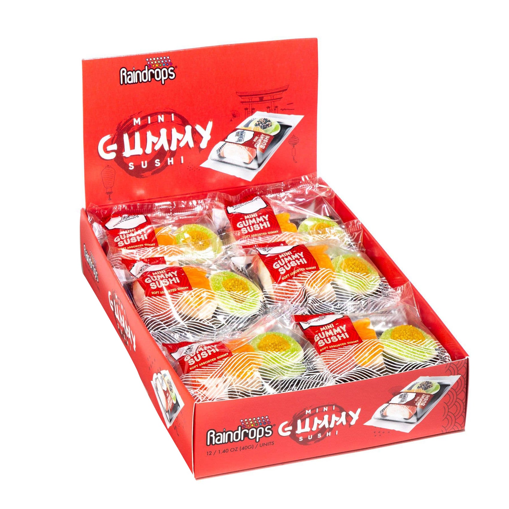 Raindrops Mini Gummi Sushi, 1.40oz, 12ct Case