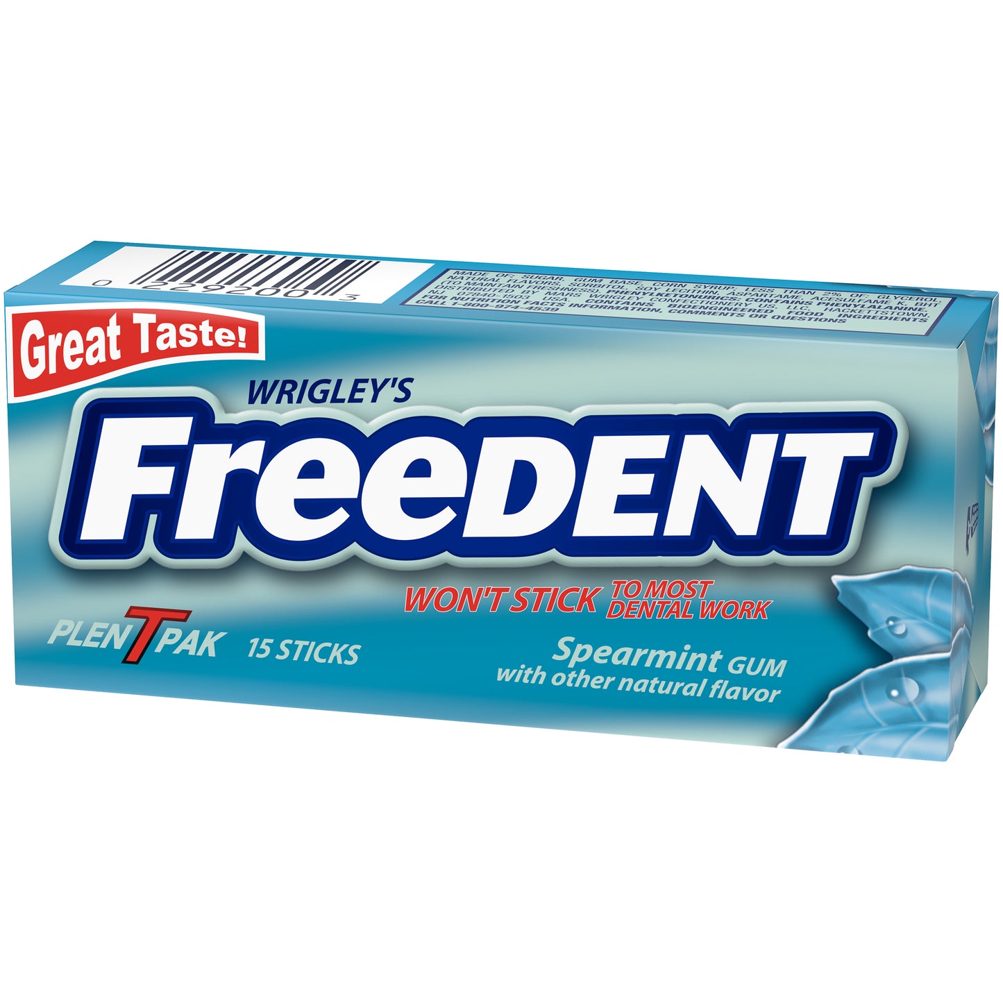 Wrigley's Freedent Spearmint Gum 12ct