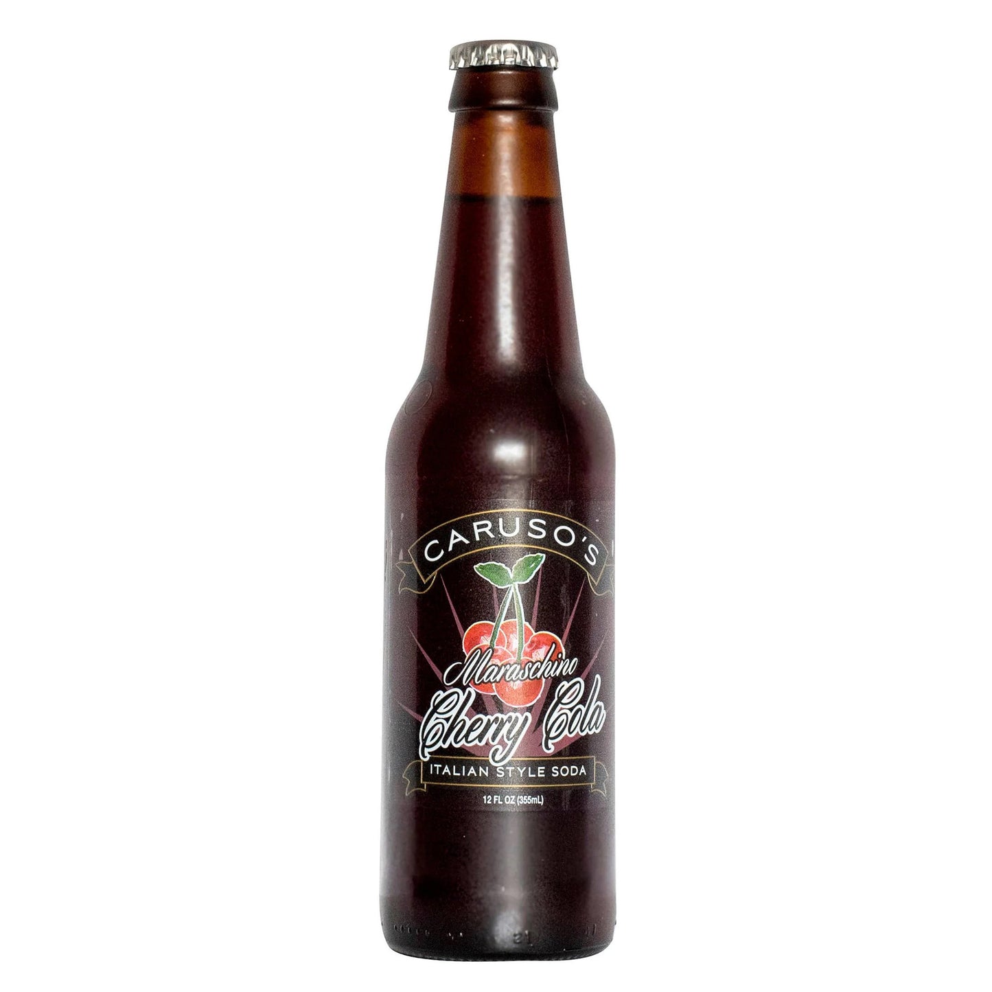 Caruso's Maraschino Cherry, 12oz Glass Bottle 12ct