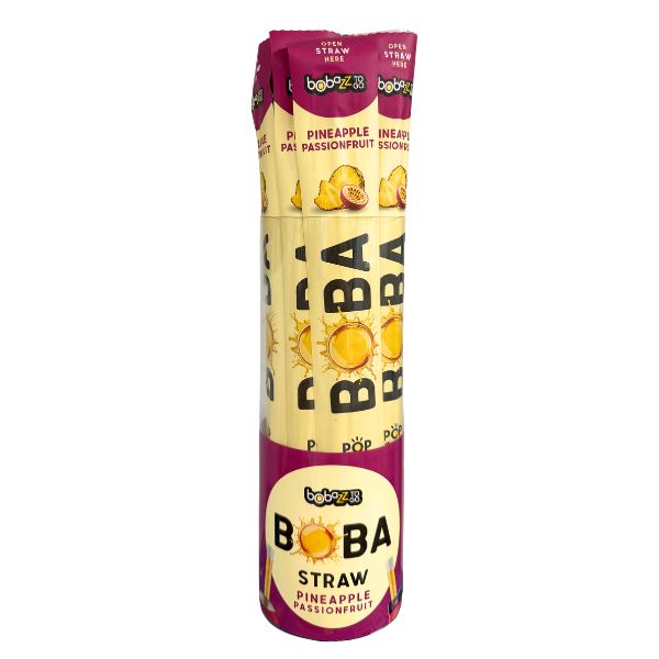 Bobazz To Go Boba Pineapple Passionfruit Straw, 0.85oz, 32ct
