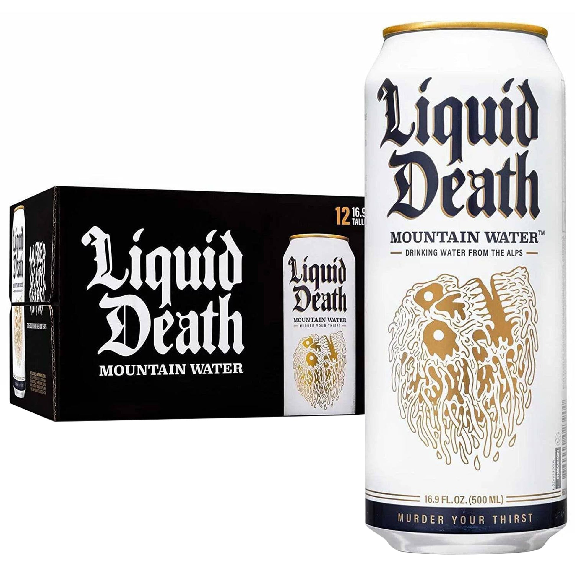 Liquid Death Mountain Water, 16.9oz Can Natural Artesian H2O