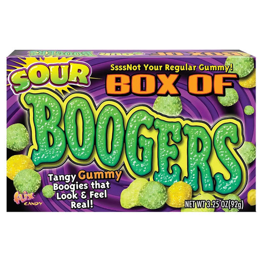 Box of Sour Boogers, Gross Gummy Candy, 3.25oz Box 12ct