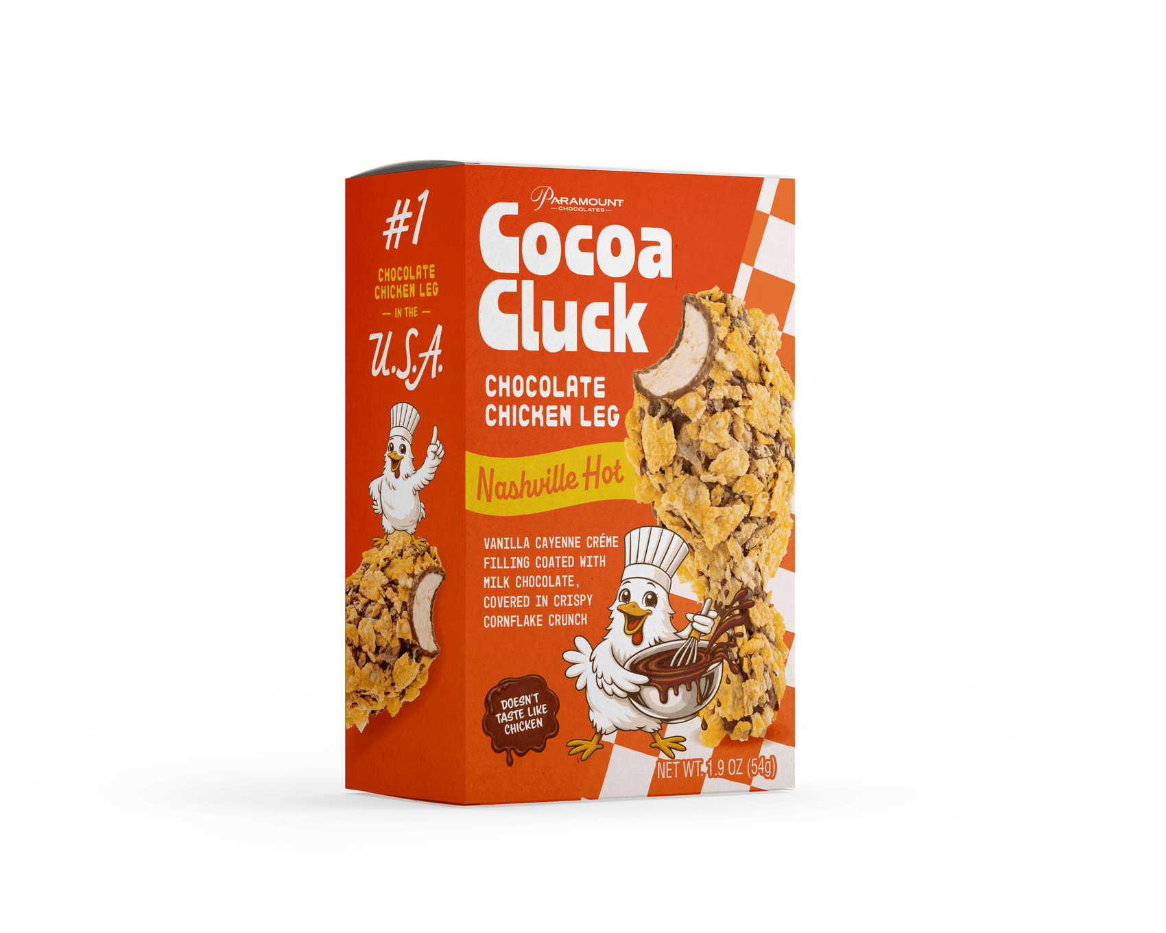 Cocoa Cluck Chocolate Chicken Leg Nashville Hot 1.9oz, 12ct