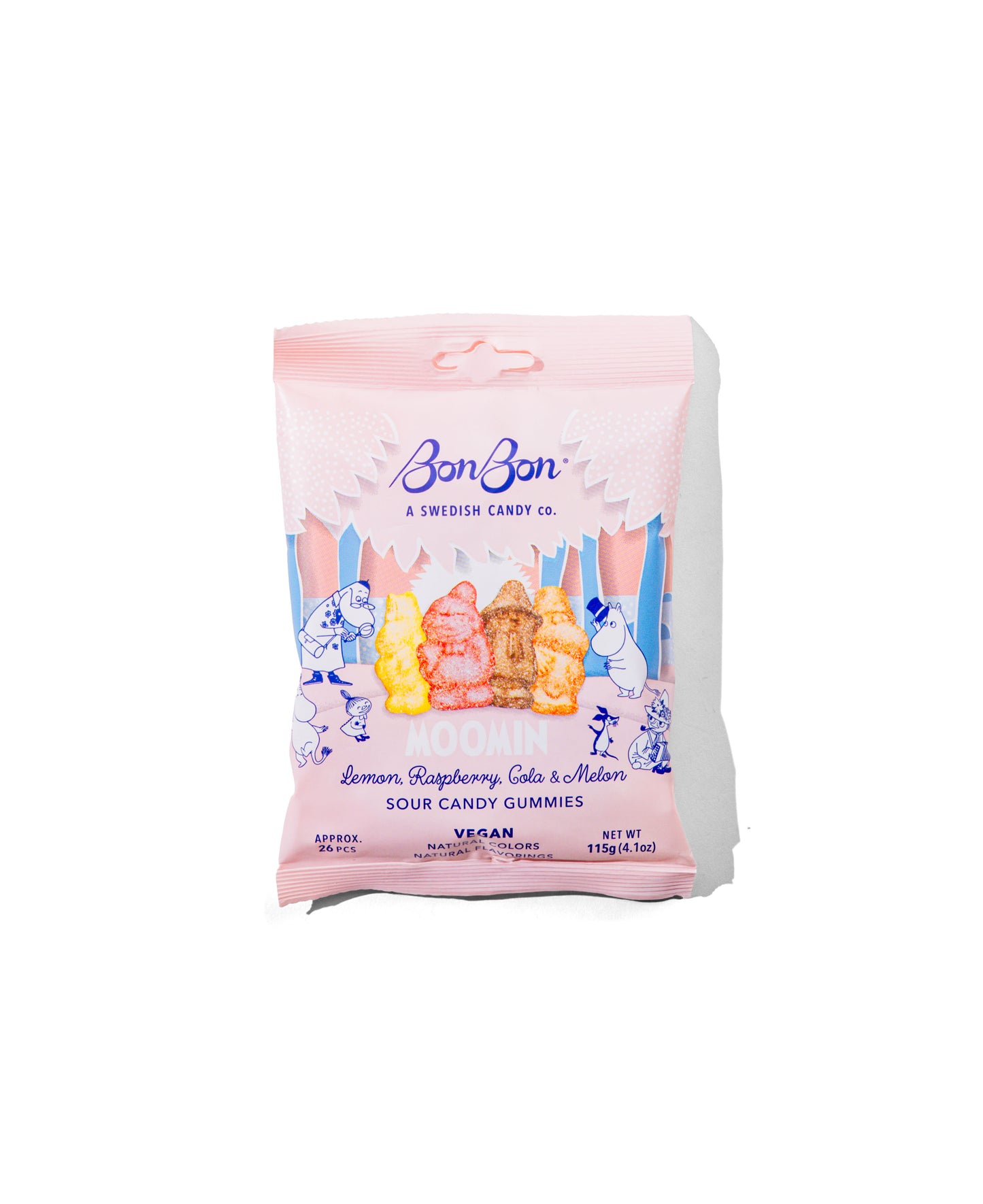 BonBon Swedish Moomin Sour Candy Gummies 4.1oz Bag, 21ct