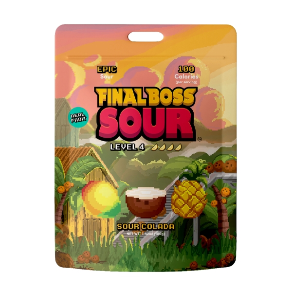 Final Boss Sour Level 4 Sour Colada, 3.52oz Peg Bag, 12ct