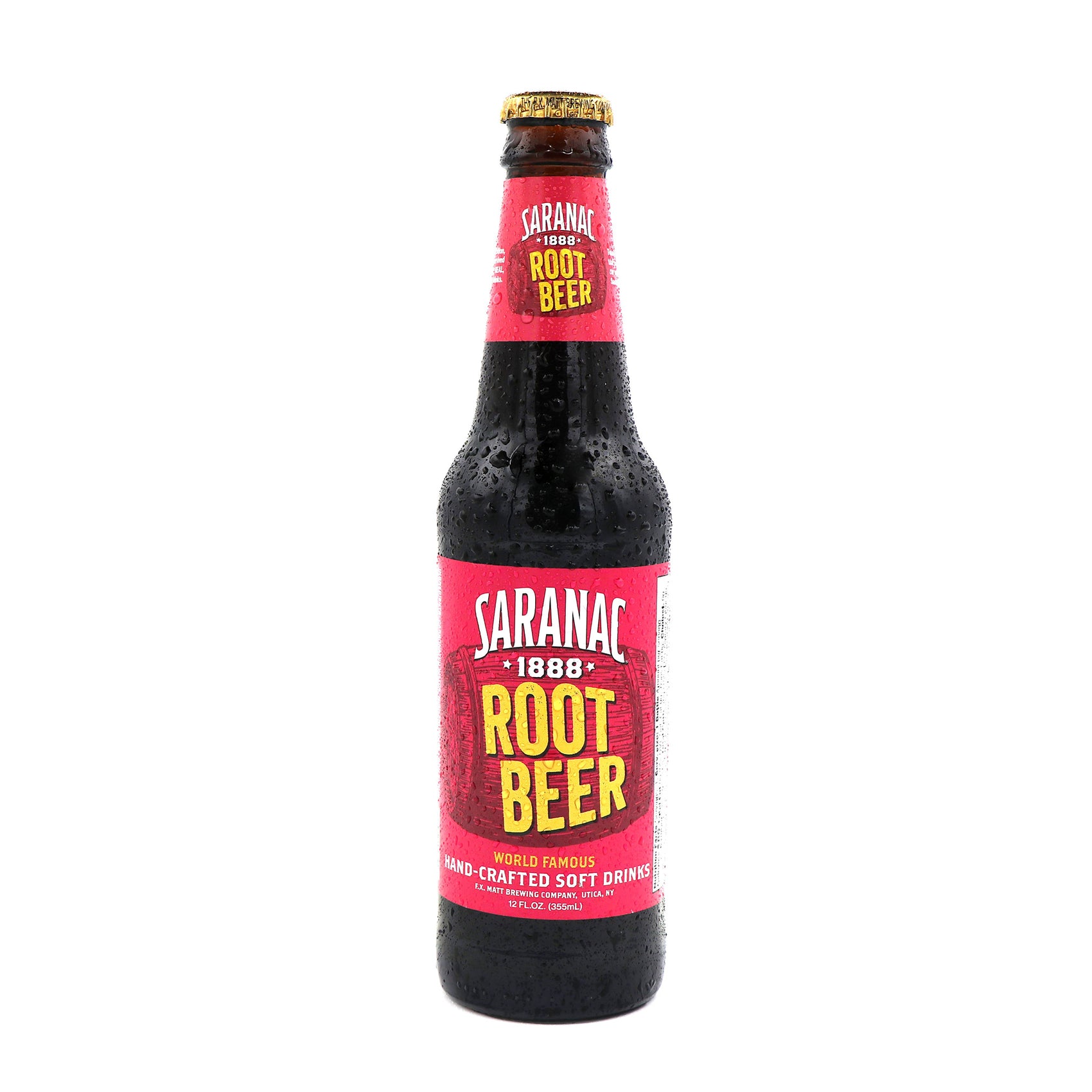 Saranac Root Beer Soda, 12oz Glass Bottle 12ct