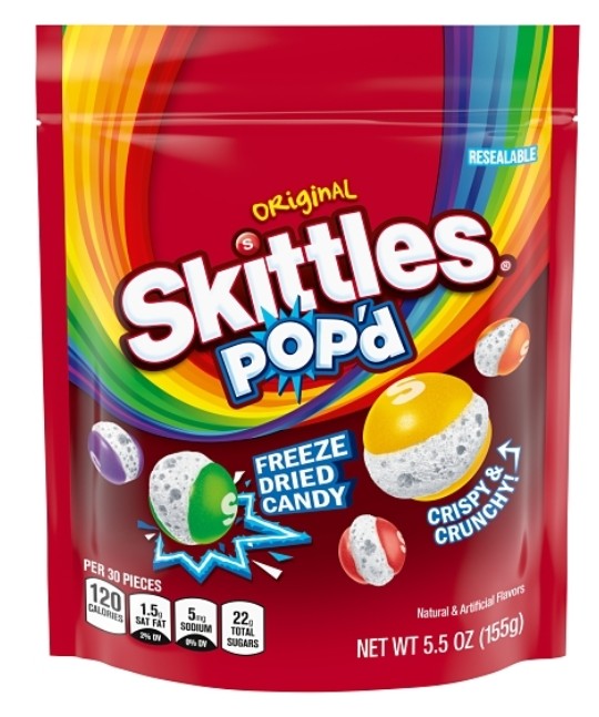 Skittles Pop'd Original Freeze Dried 5.5oz, 8ct