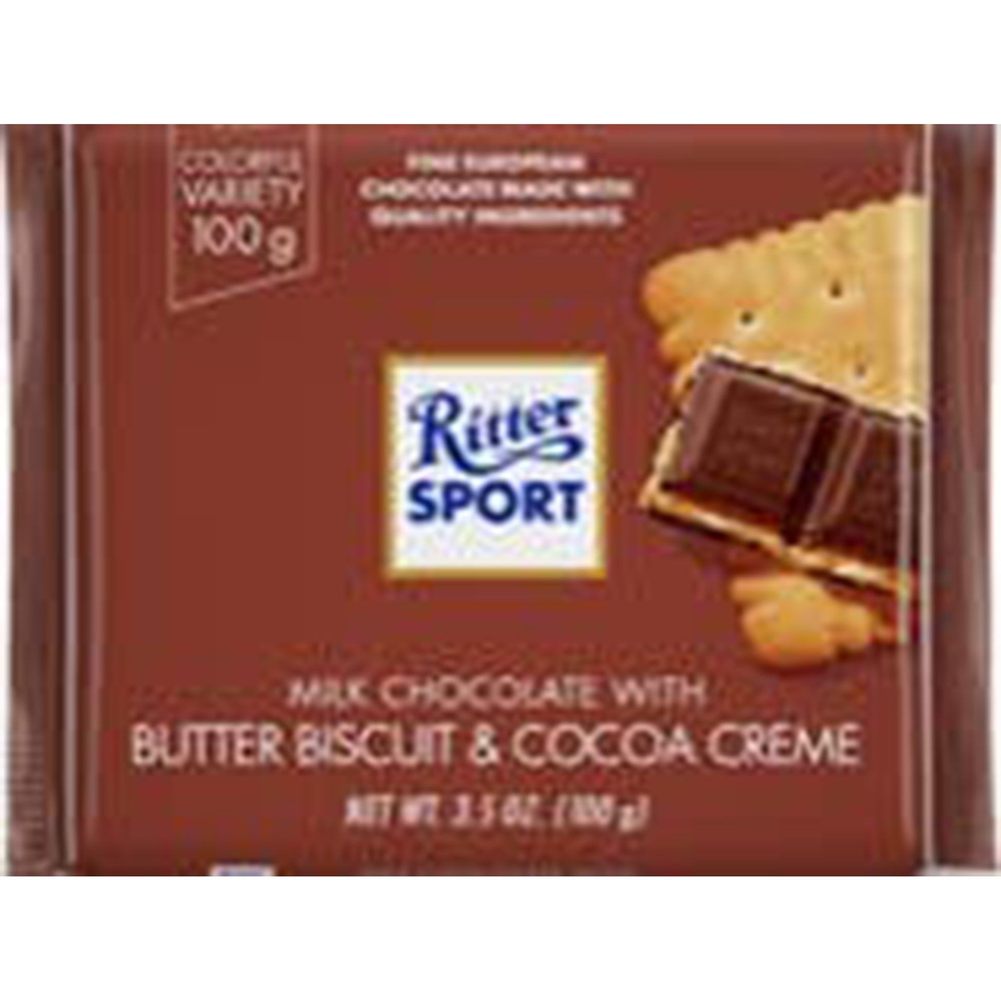 Ritter Sport, Milk Choc Butter Biscuit & Cocoa Creme, 11ct