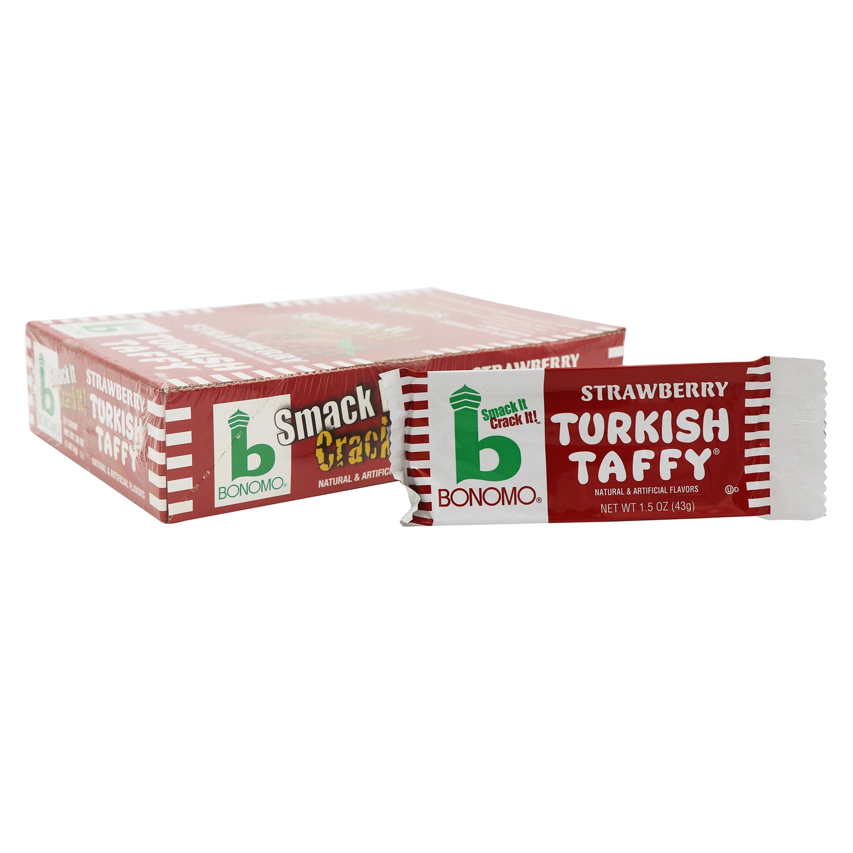 Bonomo Turkish Taffy Strawberry, 1.5oz, 24ct Case