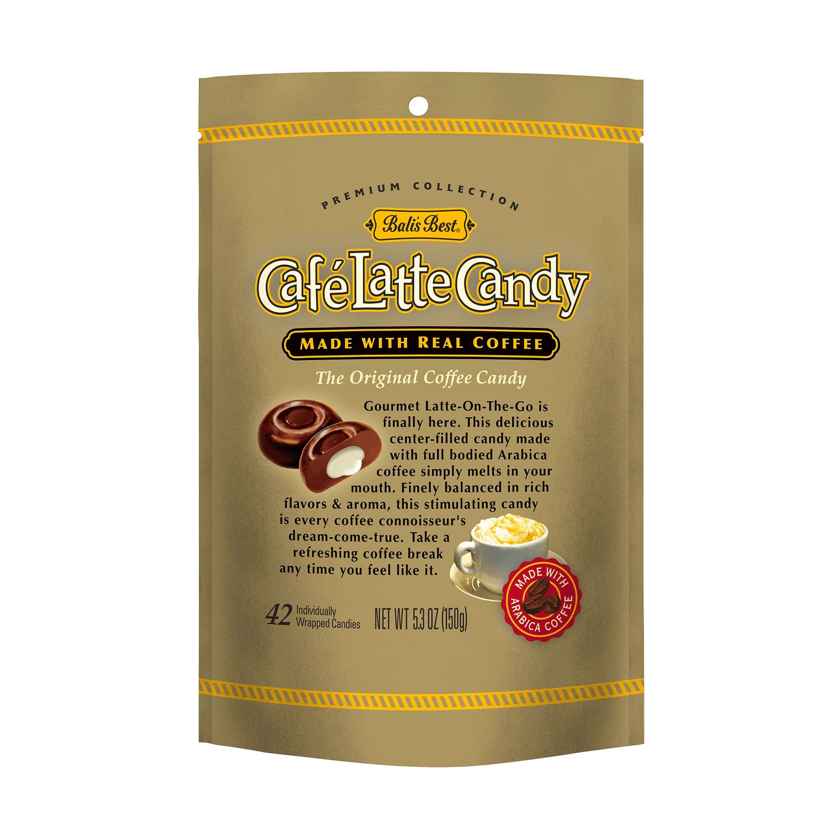 Bali's Best Cafe Latte Candy, 5.3oz Bag, 12 Count Case