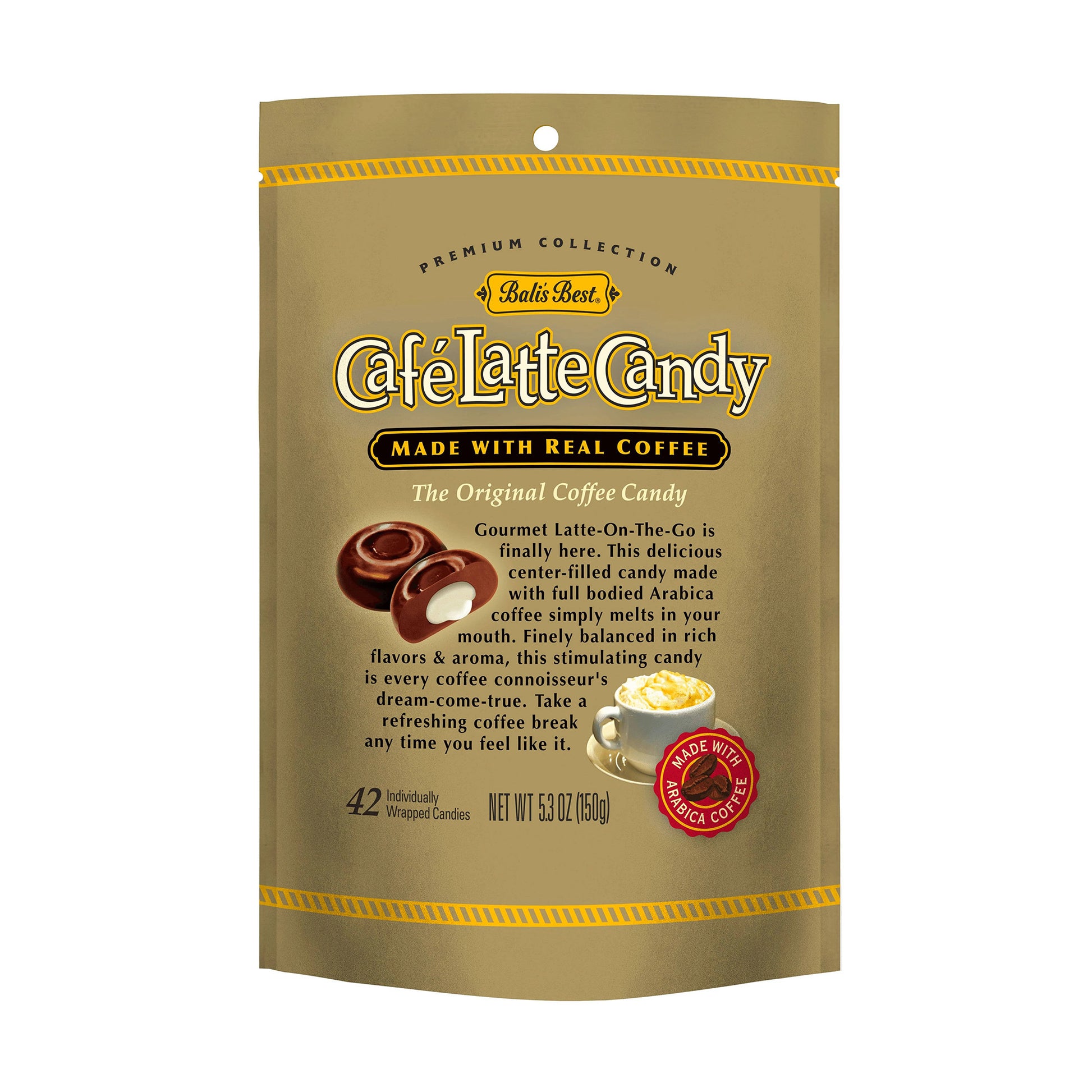 Bali's Best Cafe Latte Candy, 5.3oz Bag, 12 Count Case