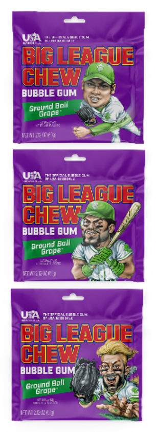 Big League Chew Grape Bubble Gum, 12ct