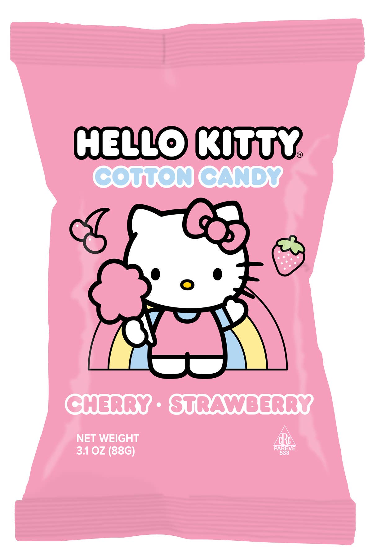 Hello Kitty Cherry/Strawberry Cotton Candy, 3.1oz bag, 12ct