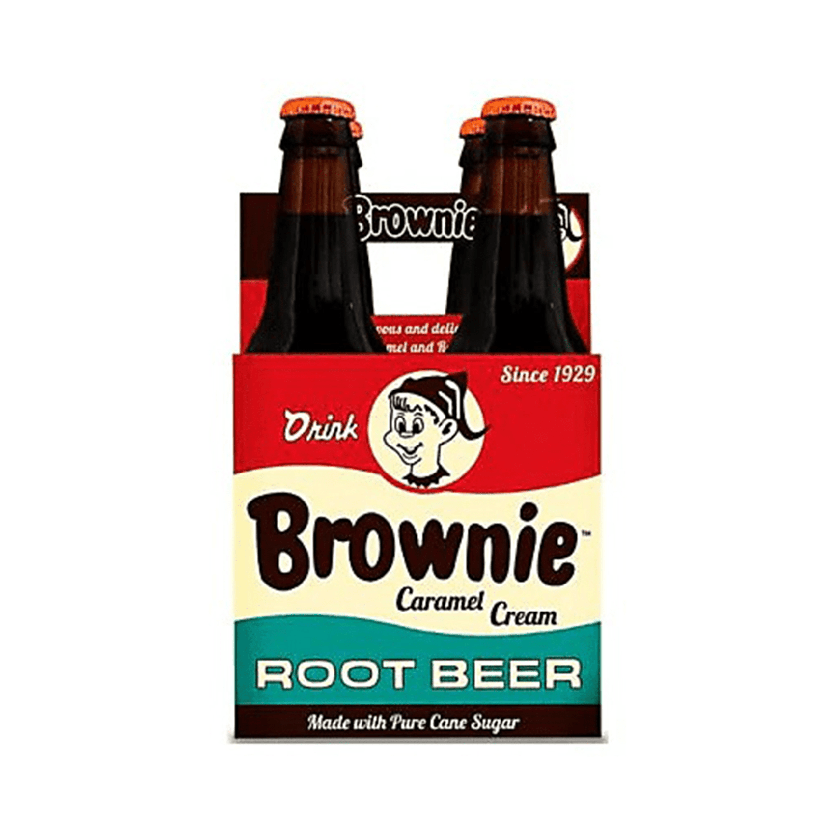 Brownie Caramel Cream Root Beer, 12oz Glass Bottle 12ct