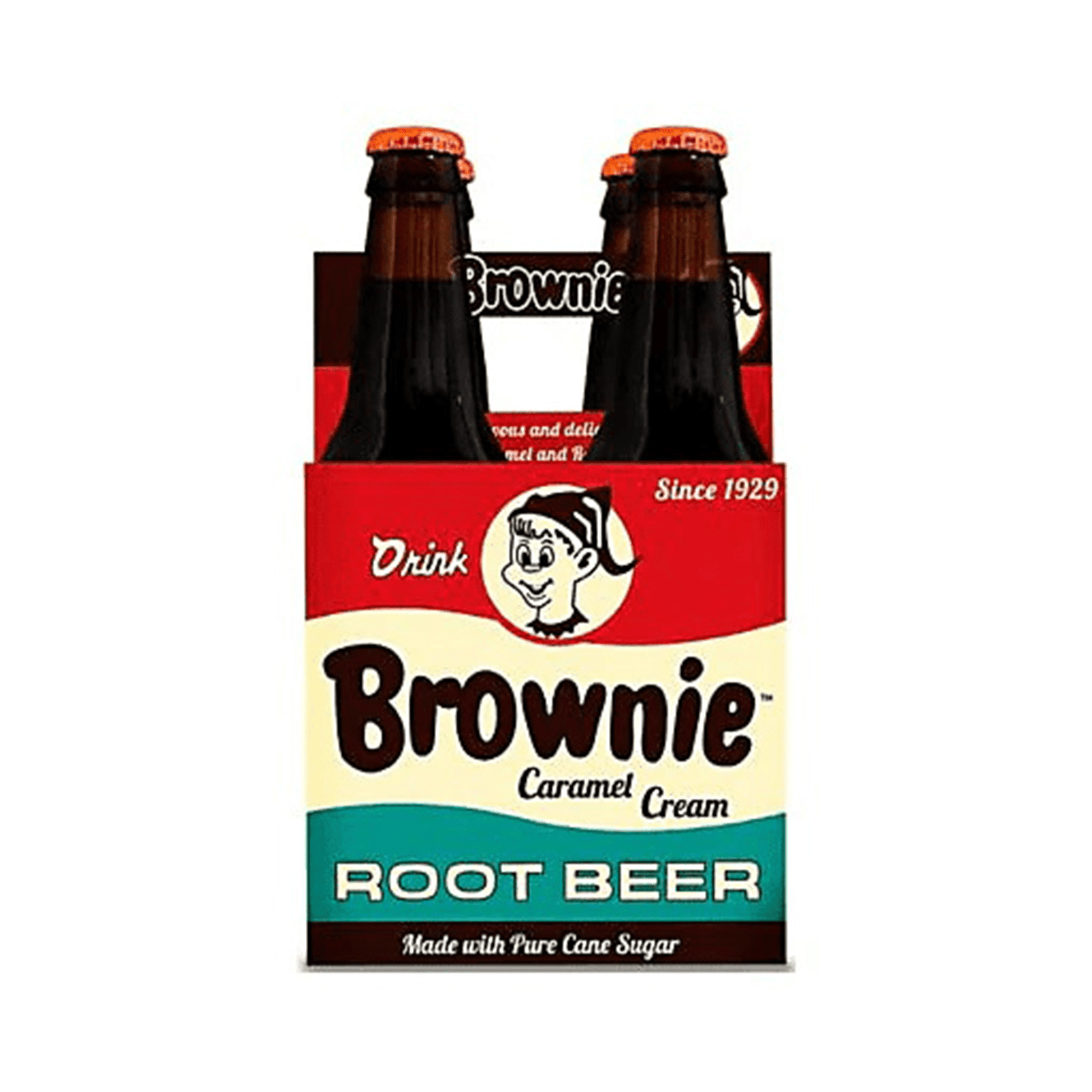 Brownie Caramel Cream Root Beer, 12oz Glass Bottle 12ct