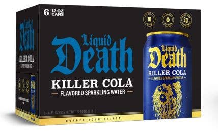 Liquid Death Sparkling Water, Killer Cola, 12oz Can, 6ct