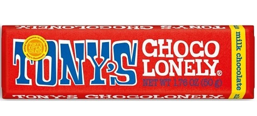 Tony's Chocolonely Milk Chocolate Bar 1.76oz 20ct