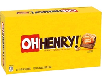 Oh Henry! Peanutty Caramel Fudge Bar 1.5oz, 24ct