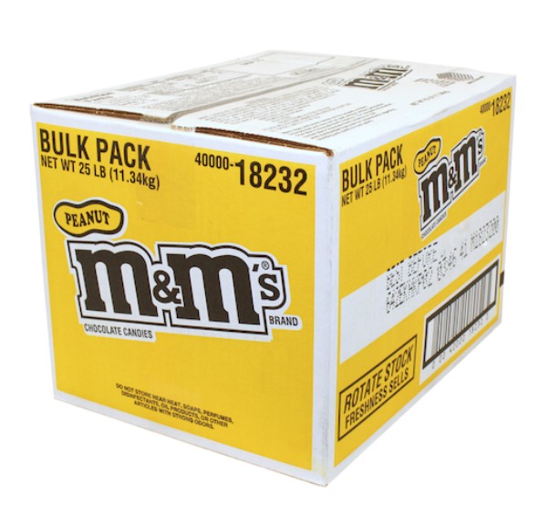 M&M's Peanut, 25lb Unwrapped Bulk Case