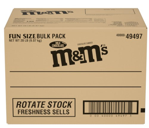 M&M's Milk Chocolate Fun Size Packs 20lb Bulk Case