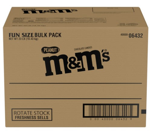 M&M's Peanut Chocolate Fun Size Pack 23lb Bulk Case