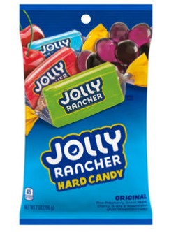 Jolly Rancher Hard Candy Original Flavors, 7oz Peg Bag, 12ct