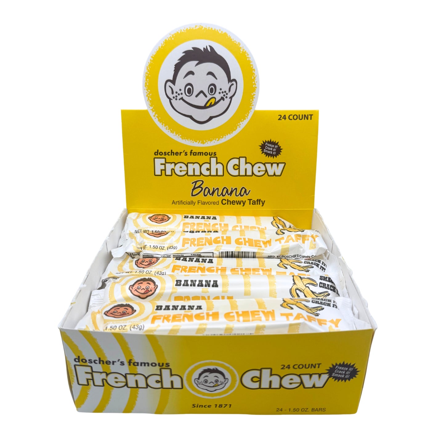 doscher's French Chew Banana Taffy, 1.5oz Bar, 24ct