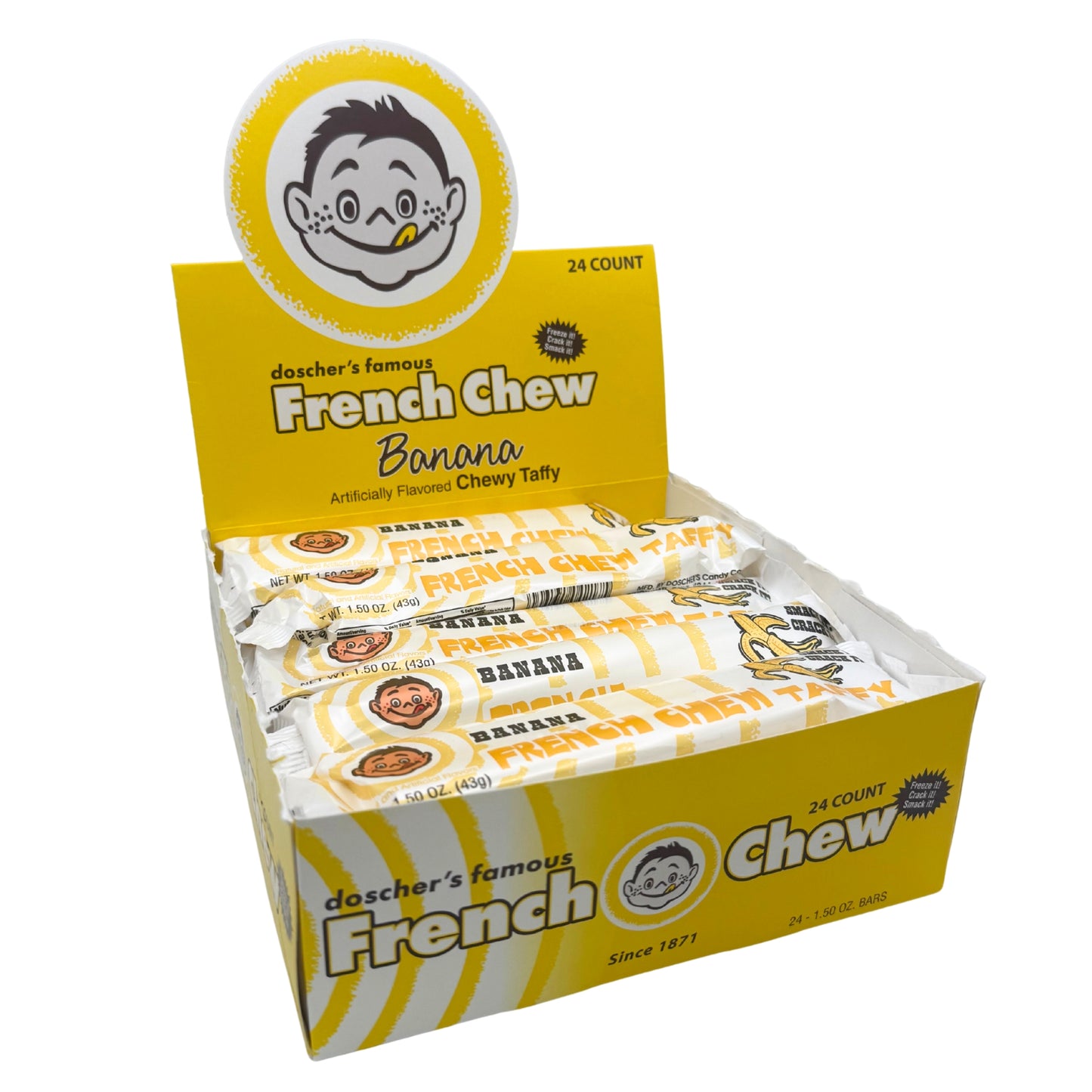 doscher's French Chew Banana Taffy, 1.5oz Bar, 24ct