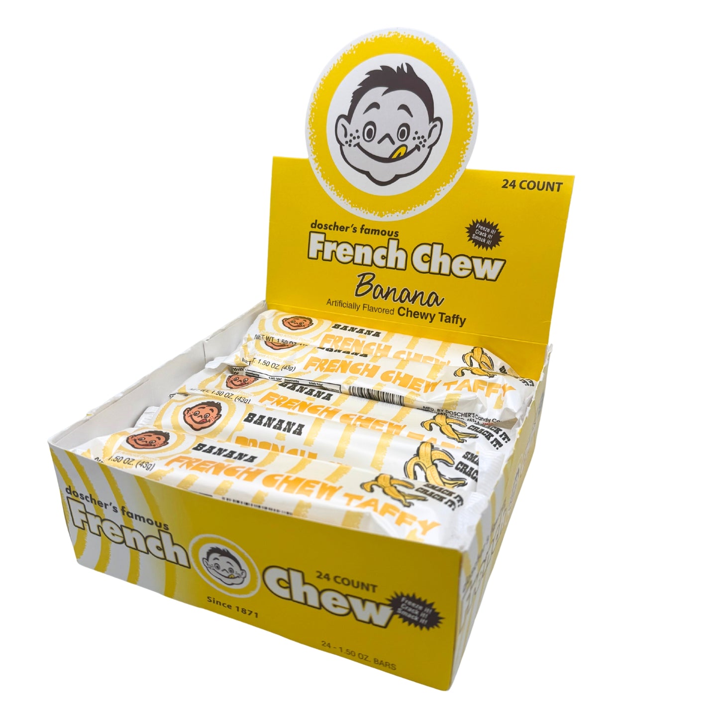 doscher's French Chew Banana Taffy, 1.5oz Bar, 24ct