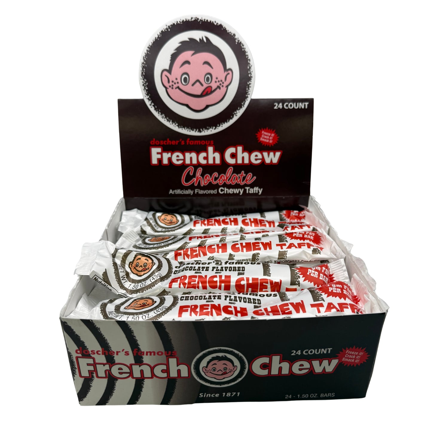 doscher's French Chew Chocolate Taffy, 1.5oz Bar, 24ct