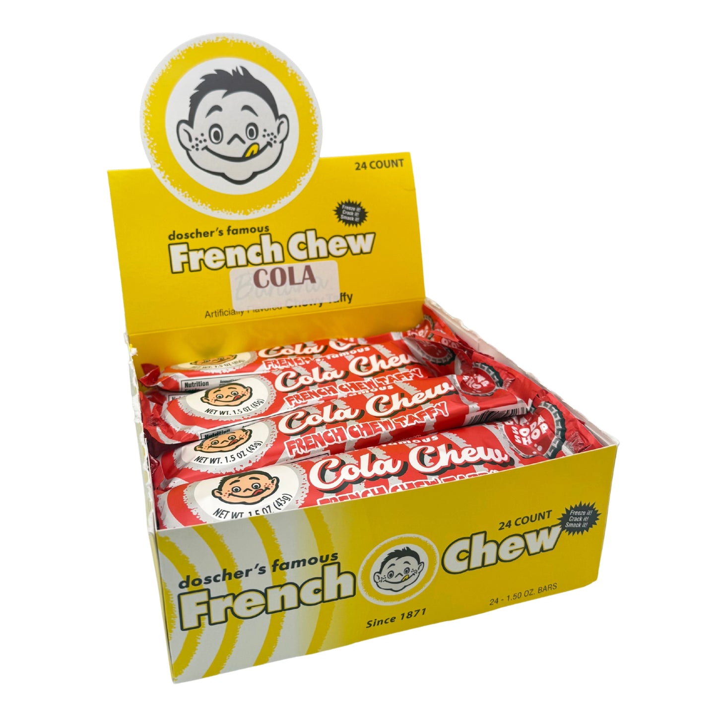 doscher's French Chew Cola Taffy, 1.5oz Bar, 24ct