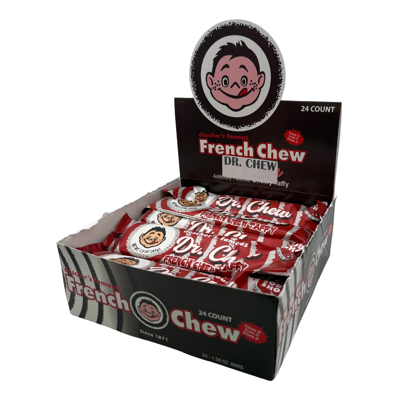 doscher's French Chew Dr Chew Taffy, 1.52oz Bar, 24ct