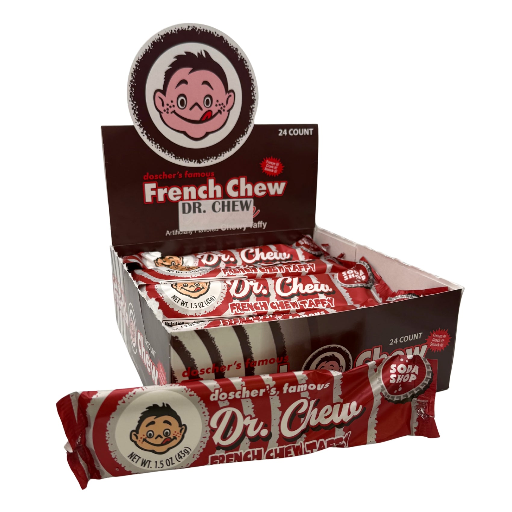 doscher's French Chew Dr Chew Taffy, 1.52oz Bar, 24ct
