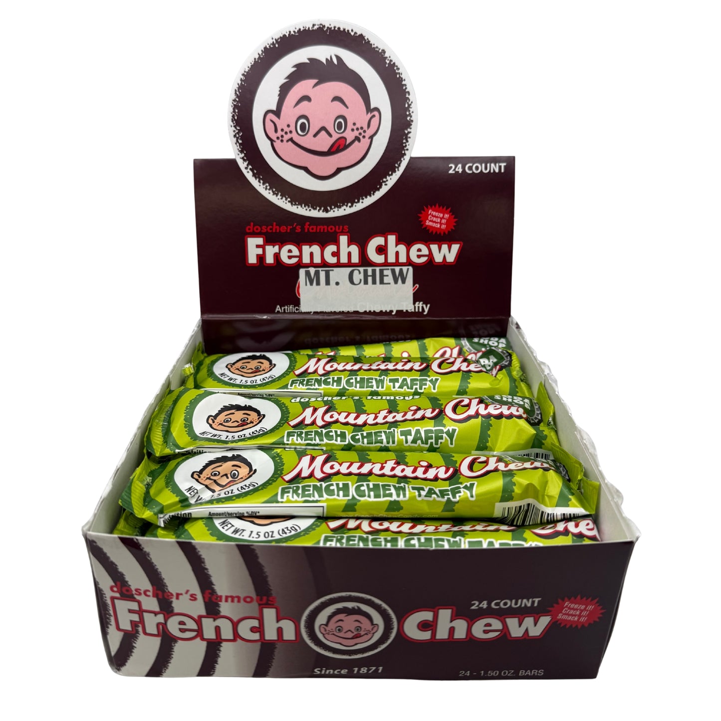 doscher's French Chew Mountain Chew Taffy, 1.5oz Bar, 24ct