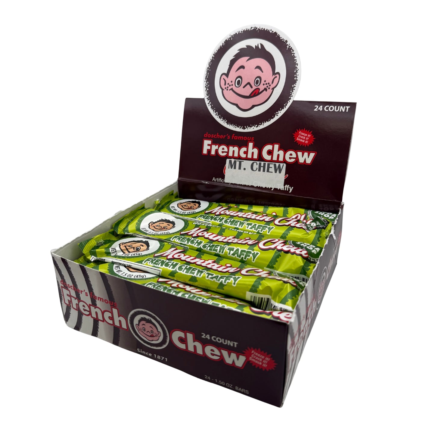 doscher's French Chew Mountain Chew Taffy, 1.5oz Bar, 24ct